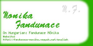 monika fandunace business card